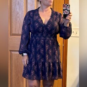 PAIGE Jeanne Smocked Long Sleeve Dress